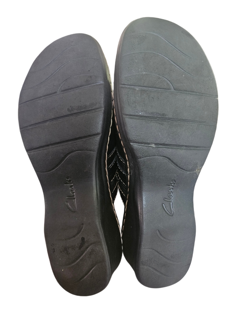 Clarks Black Leather Slip On Clogs Comfort Mules - 6.5 - Picture 6 of 7